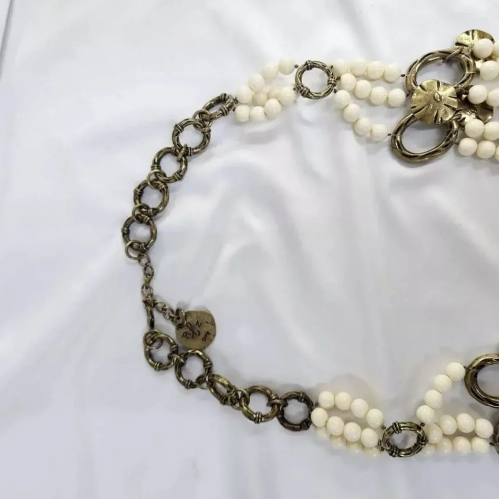 Luxe Rachel Zoe Multi Strand Bead and Charm Necklace NWOT - Picture 2 of 7